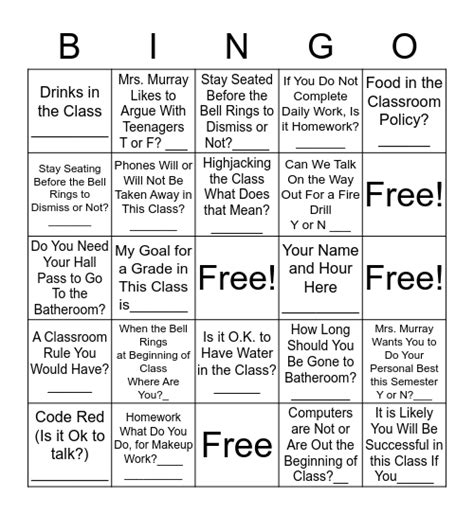 free printable classroom bingo cards.